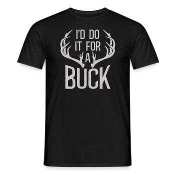 Antlers Deer Hunting Hunting Hunting Season - Men's T-Shirt - black - Front - AI Model Male 178 light (178cm)