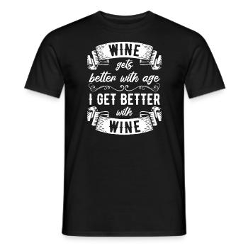 Wine Gets Better With Age Wine Toast - Men's T-Shirt - black - Front - AI Model Male 178 light (178cm)