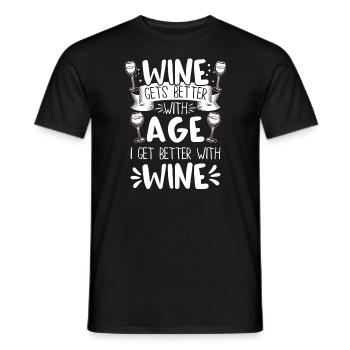 Wine Gets Better With Age Wine Toast - Men's T-Shirt - black - Front - AI Model Male 178 light (178cm)