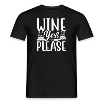 Vin Oui S’il vous plaît - T-shirt homme - noir - Devant - AI Model Male 178 light (178cm)