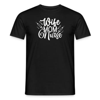 Wife Mama Nurse - Men's T-Shirt - black - Front - AI Model Male 178 light (178cm)