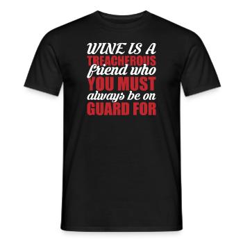 Le vin est un ami perfide - T-shirt homme - noir - Devant - AI Model Male 178 light (178cm)