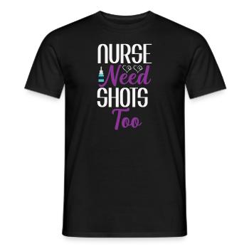 Nurses also need injections - Men's T-Shirt - black - Front - AI Model Male 178 light (178cm)
