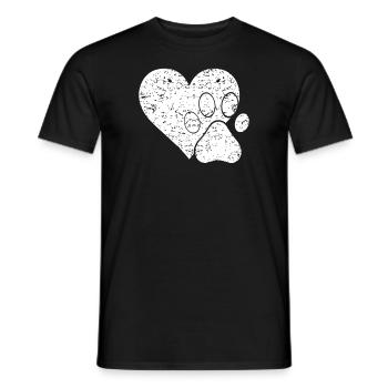 Cœur de patte - T-shirt homme - noir - Devant - AI Model Male 178 light (178cm)