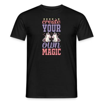 Einhorn UNICORN Créer de la magie - T-shirt homme - noir - Devant - AI Model Male 178 light (178cm)