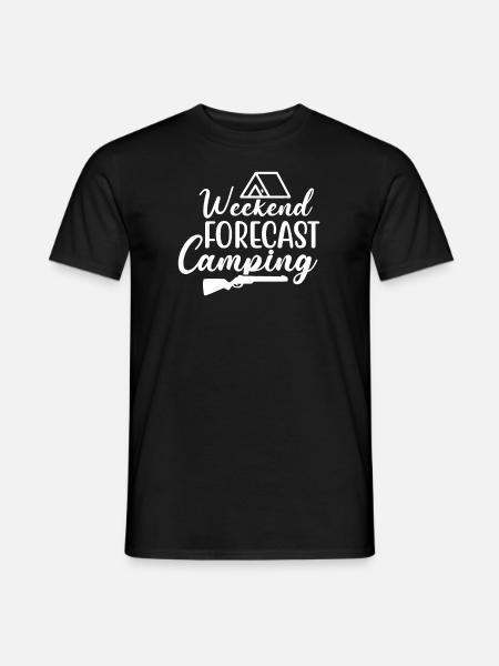 Wochenendprognose Camping Camping - Männer T-Shirt - Schwarz