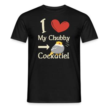 J’aime mon cockatiel potelé - T-shirt homme - noir - Devant - AI Model Male 178 light (178cm)
