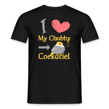 J’aime mon cockatiel potelé - T-shirt homme - noir - Devant - AI Model Male 178 light (178cm)