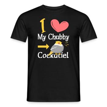 J’aime mon cockatiel potelé - T-shirt homme - noir - Devant - AI Model Male 178 light (178cm)