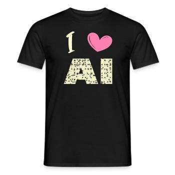 i love ai - Männer T-Shirt - Schwarz - Vorne - AI Model Male 178 light (178cm)