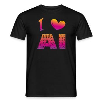 J’aime l’IA - T-shirt homme - noir - Devant - AI Model Male 178 light (178cm)