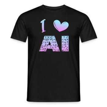 J’aime l’IA - T-shirt homme - noir - Devant - AI Model Male 178 light (178cm)