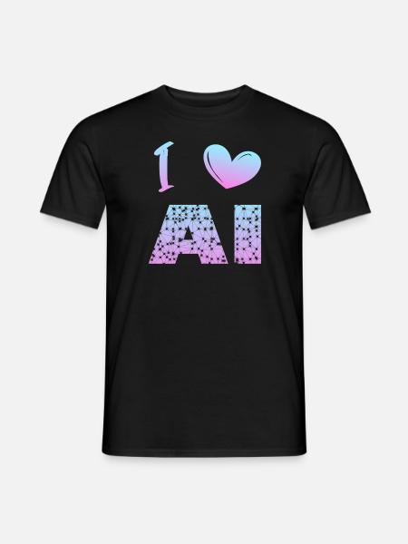 I love ai - Men's T-Shirt - black