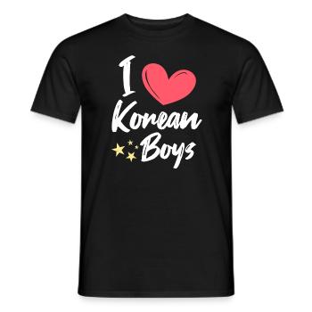 I love Korean boys - Men's T-Shirt - black - Front - AI Model Male 178 light (178cm)