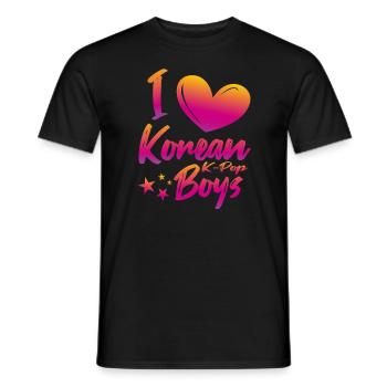 I love Korean boys - Men's T-Shirt - black - Front - AI Model Male 178 light (178cm)