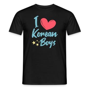 I love Korean boys - Men's T-Shirt - black - Front - AI Model Male 178 light (178cm)