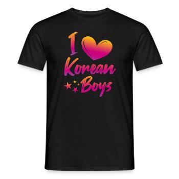 I love Korean boys - Men's T-Shirt - black - Front - AI Model Male 178 light (178cm)