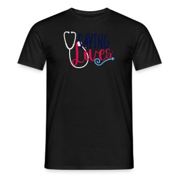Nurse saves lives - Men's T-Shirt - black - Front - AI Model Male 178 light (178cm)