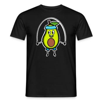 Avocado Seilspringen - Männer T-Shirt - Schwarz - Vorne - AI Model Male 178 light (178cm)