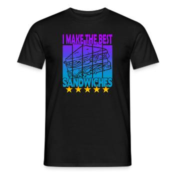 Je fais les meilleurs sandwichs - T-shirt homme - noir - Devant - AI Model Male 178 light (178cm)