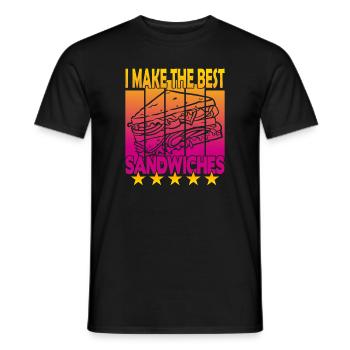 Je fais les meilleurs sandwichs - T-shirt homme - noir - Devant - AI Model Male 178 light (178cm)
