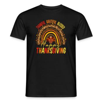 Dankbar dankbar dankbar gesegnete Thanksgiving-Geschenke - Männer T-Shirt - Schwarz - Vorne - AI Model Male 178 light (178cm)
