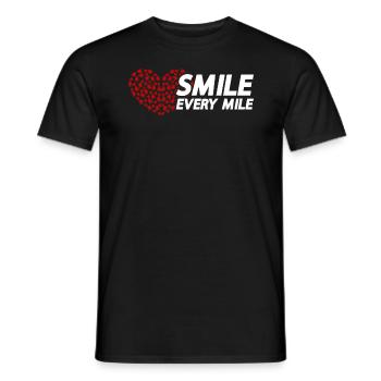Smile Every Mile - Running Training Marathon Running - Men's T-Shirt - black - Front - AI Model Male 178 light (178cm)