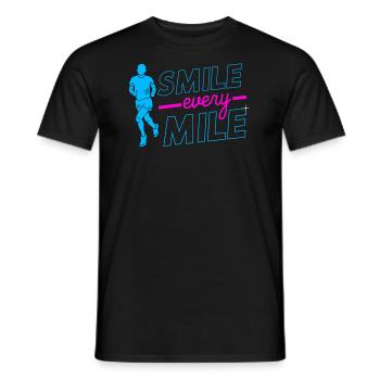 Smile Every Mile - Lauftraining Marathon Running - Männer T-Shirt - Schwarz - Vorne - AI Model Male 178 light (178cm)