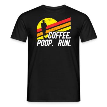 Coffee Poop Run Fun Trail Running Graphics - Men's T-Shirt - black - Front - AI Model Male 178 light (178cm)