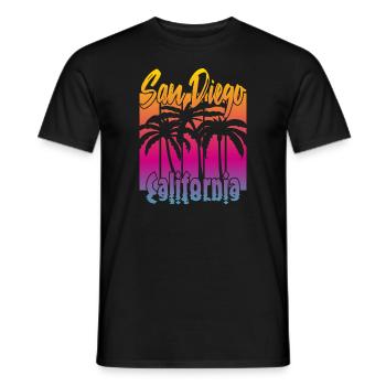 Vintage San Diego Californie - T-shirt homme - noir - Devant - AI Model Male 178 light (178cm)