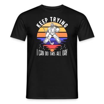 Field Hockey Goalie Hockey Goalie Saying - Men's T-Shirt - black - Front - AI Model Male 178 light (178cm)