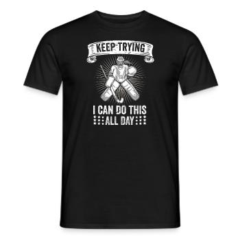 Field Hockey Goalie Hockey Goalie Saying - Men's T-Shirt - black - Front - AI Model Male 178 light (178cm)