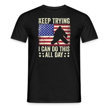 Field Hockey Goalie Hockey Goalie Saying - Men's T-Shirt - black - Front - AI Model Male 178 light (178cm)