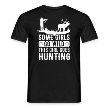 Deer Hunting Huntress Saying Hunting - Men's T-Shirt - black - Front - AI Model Male 178 light (178cm)