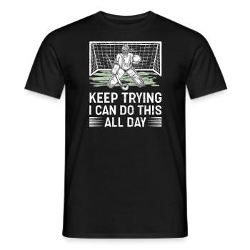 Field Hockey Goalie Hockey Goalie Saying - Men's T-Shirt - black - Front - AI Model Male 178 light (178cm)