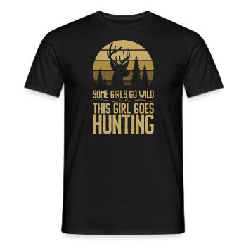 Deer Hunting Huntress Saying Hunting - Men's T-Shirt - black - Front - AI Model Male 178 light (178cm)