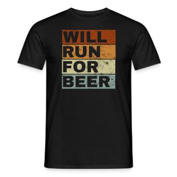 Courra pour les coureurs drôles de bière - T-shirt homme - noir - Devant - AI Model Male 178 light (178cm)
