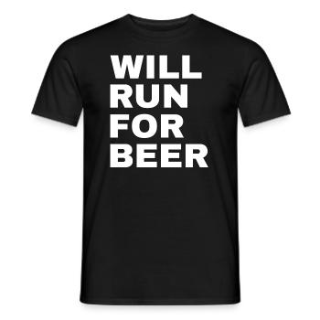 Courra pour les coureurs drôles de bière - T-shirt homme - noir - Devant - AI Model Male 178 light (178cm)