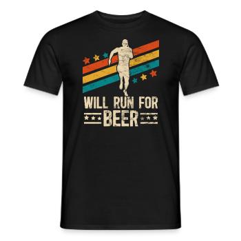 Courra pour les coureurs drôles de bière - T-shirt homme - noir - Devant - AI Model Male 178 light (178cm)