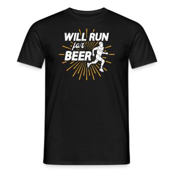 Courra pour les coureurs drôles de bière - T-shirt homme - noir - Devant - AI Model Male 178 light (178cm)