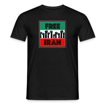 Free Iran - Men's T-Shirt - black - Front - AI Model Male 178 light (178cm)