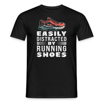Abgelenkt durch Laufschuhe - Läufer Laufen Runner - Männer T-Shirt - Schwarz - Vorne - AI Model Male 178 light (178cm)