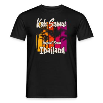 Koh Samui Thailand Bophut Beach - Men's T-Shirt - black - Front - AI Model Male 178 light (178cm)