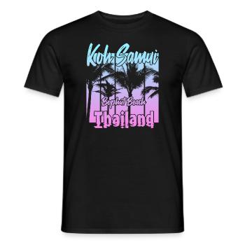 Koh Samui Thailand Bophut Beach - Men's T-Shirt - black - Front - AI Model Male 178 light (178cm)