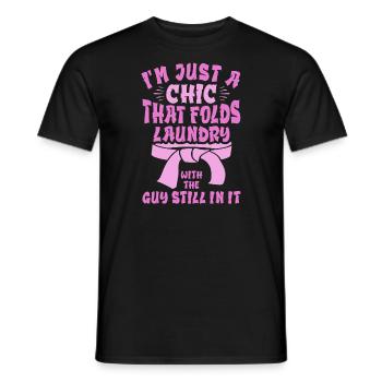 Funny Brazilian Jiu Jitsu Quote BJJ Women - Men's T-Shirt - black - Front - AI Model Male 178 light (178cm)