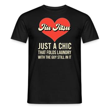 Jiu Jitsu Heart for BJJ Women - Men's T-Shirt - black - Front - AI Model Male 178 light (178cm)