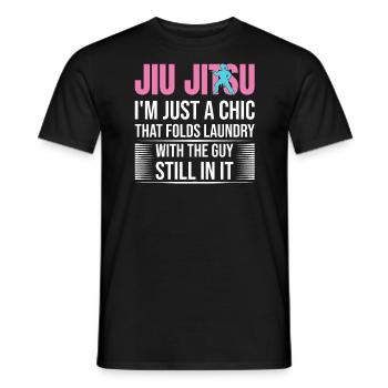 Funny Brazilian Jiu Jitsu Quote BJJ Women - Men's T-Shirt - black - Front - AI Model Male 178 light (178cm)
