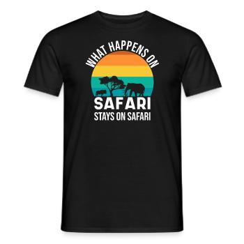 Que se passe-t-il sur Safari reste sur Safari Africa - T-shirt homme - noir - Devant - AI Model Male 178 light (178cm)
