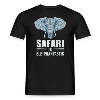 Safari ist Elephantastic Safari-Abenteuer Afrika - Männer T-Shirt - Schwarz - Vorne - AI Model Male 178 light (178cm)