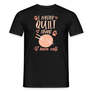 Quilter Näherinnen Spruch Katze Liebe Haustier - Männer T-Shirt - Schwarz - Vorne - AI Model Male 178 light (178cm)